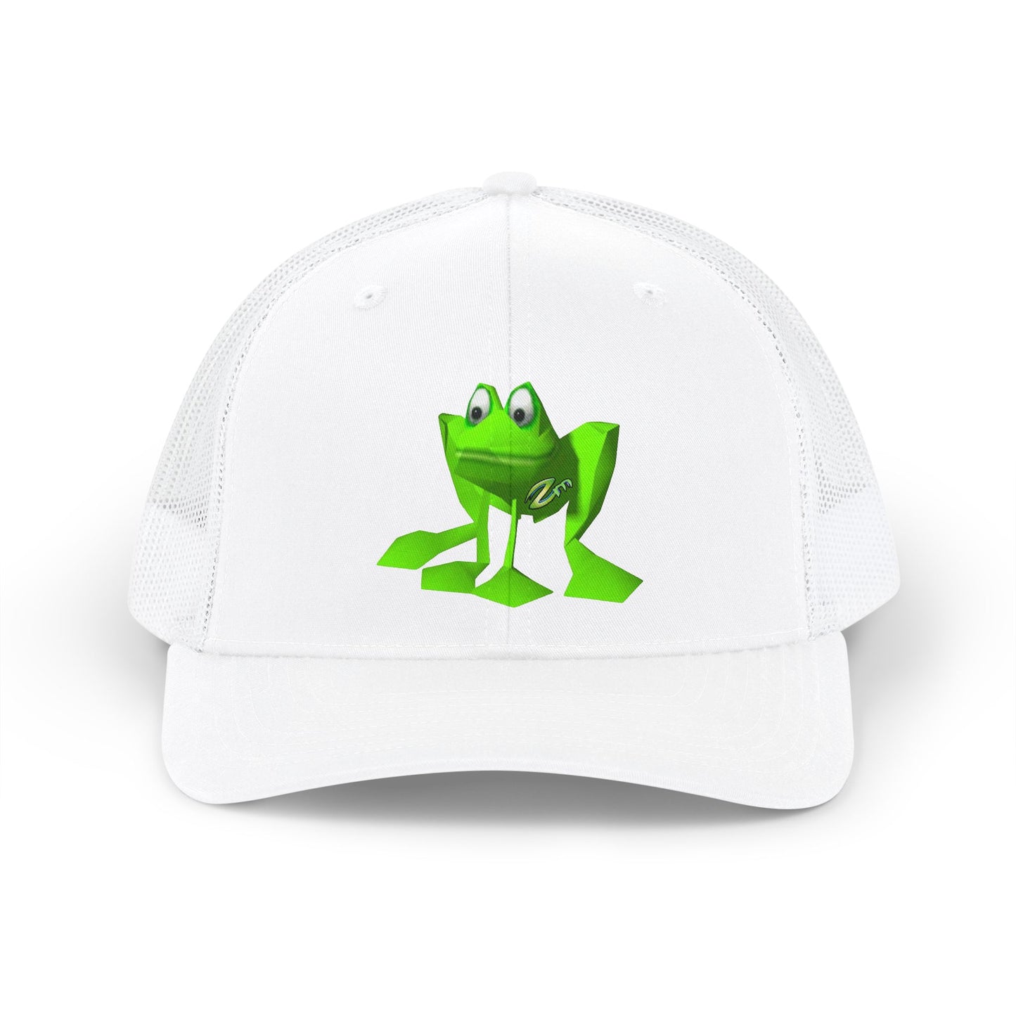 ZM Favorite Animal Snapback Trucker Cap — Cute Green Frog Embroidered Mesh Hat