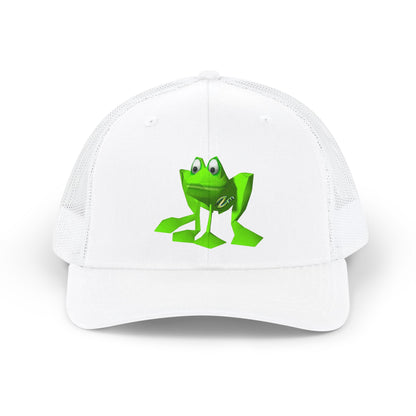 ZM Favorite Animal Snapback Trucker Cap — Cute Green Frog Embroidered Mesh Hat