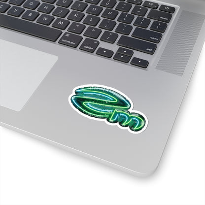 ZM (New) Green 'Em' Kiss-Cut Sticker — Retro Glow Laptop Decal