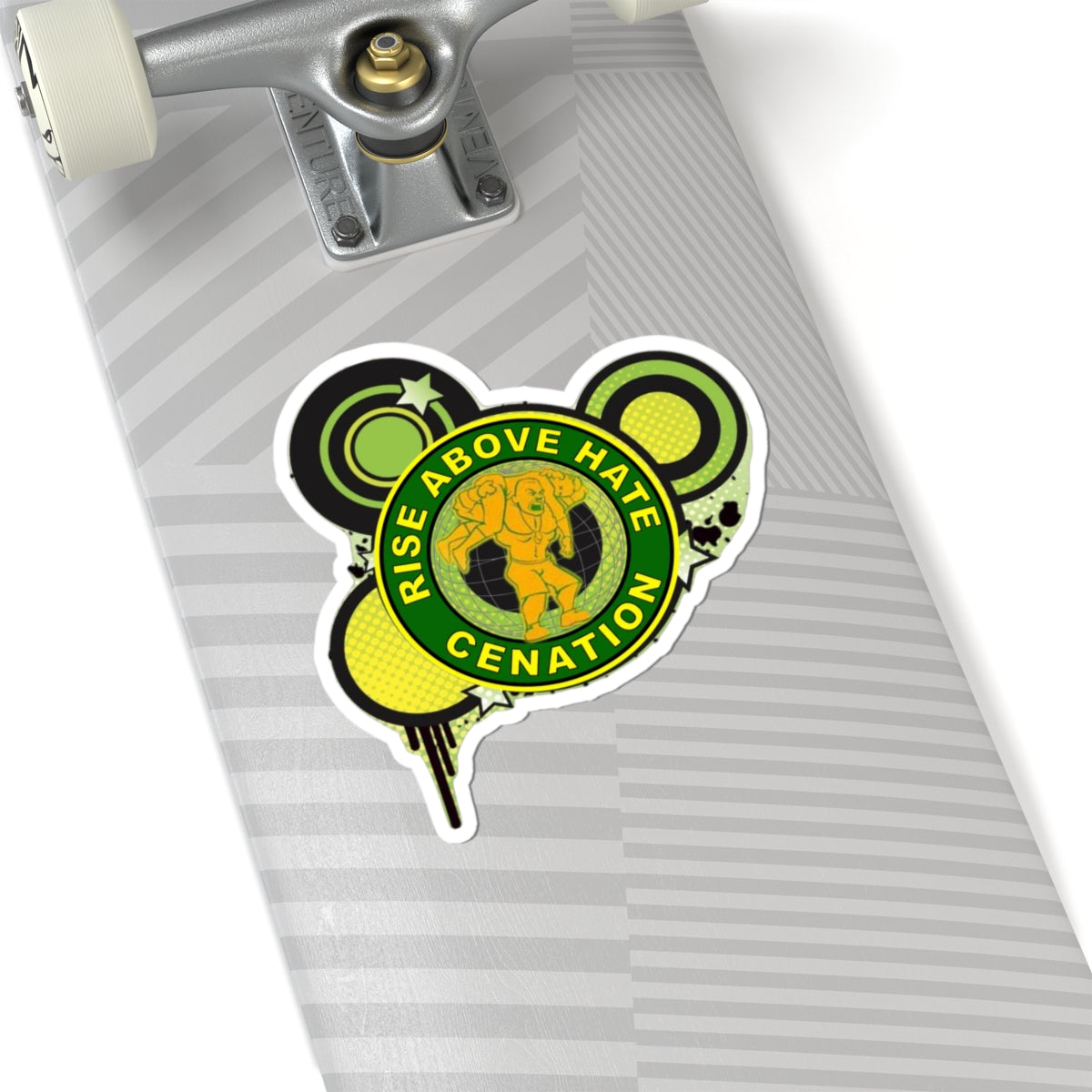 Rise Above Hate Crew Sticker - Green Urban Kiss-Cut Decal