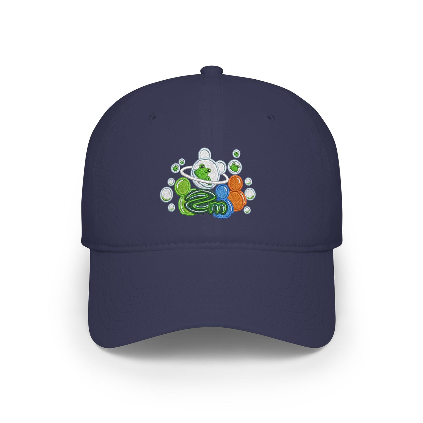 Low Profile Baseball Cap — Abstract Green Eco Bubble Design