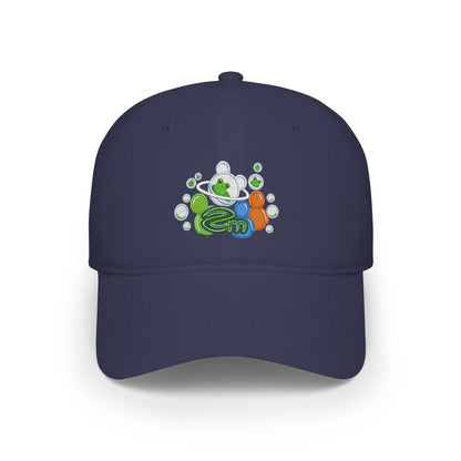 Low Profile Baseball Cap — Abstract Green Eco Bubble Design