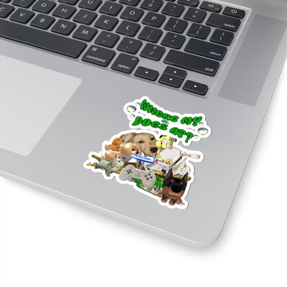 Where My Dogs At? - Funny Cute Dog Sticker (Kiss-Cut)