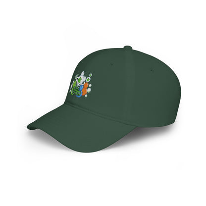 Low Profile Baseball Cap — Abstract Green Eco Bubble Design