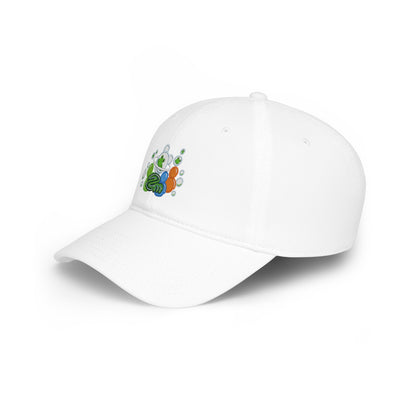 Low Profile Baseball Cap — Abstract Green Eco Bubble Design