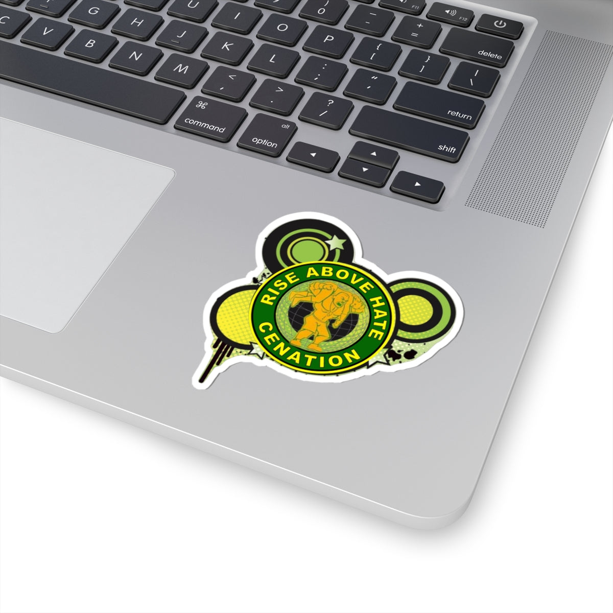 Rise Above Hate Crew Sticker - Green Urban Kiss-Cut Decal