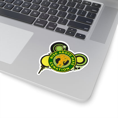 Rise Above Hate Crew Sticker - Green Urban Kiss-Cut Decal