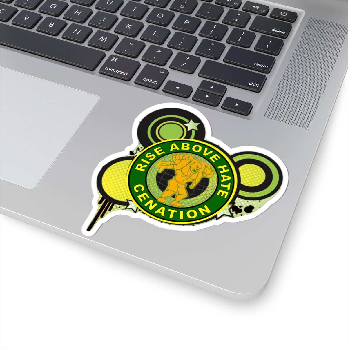 Rise Above Hate Crew Sticker - Green Urban Kiss-Cut Decal