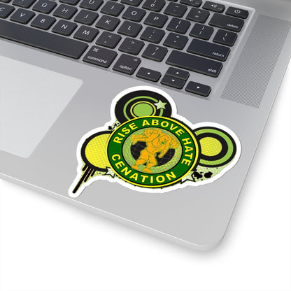 Rise Above Hate Crew Sticker - Green Urban Kiss-Cut Decal
