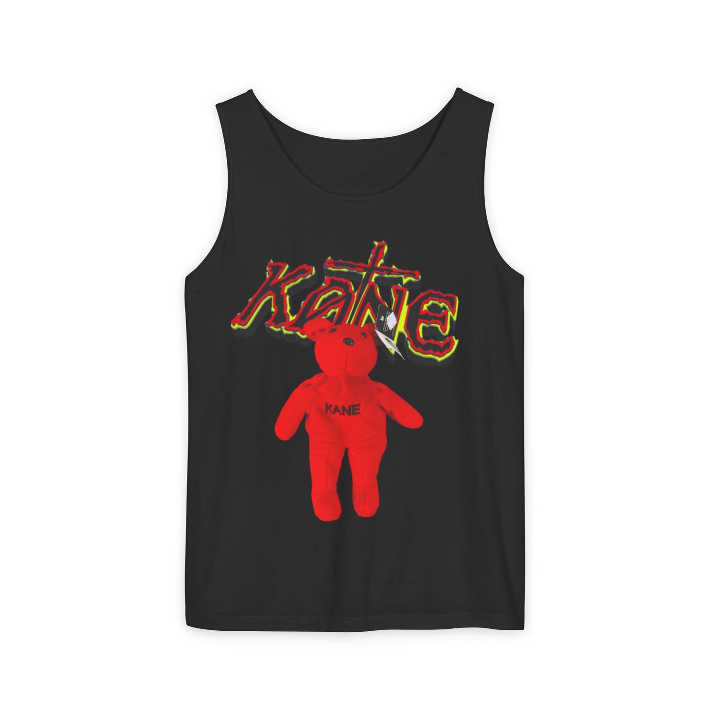 ZM Red Teddy Graphic Tank Top — Retro Grunge Cute Bear Tee