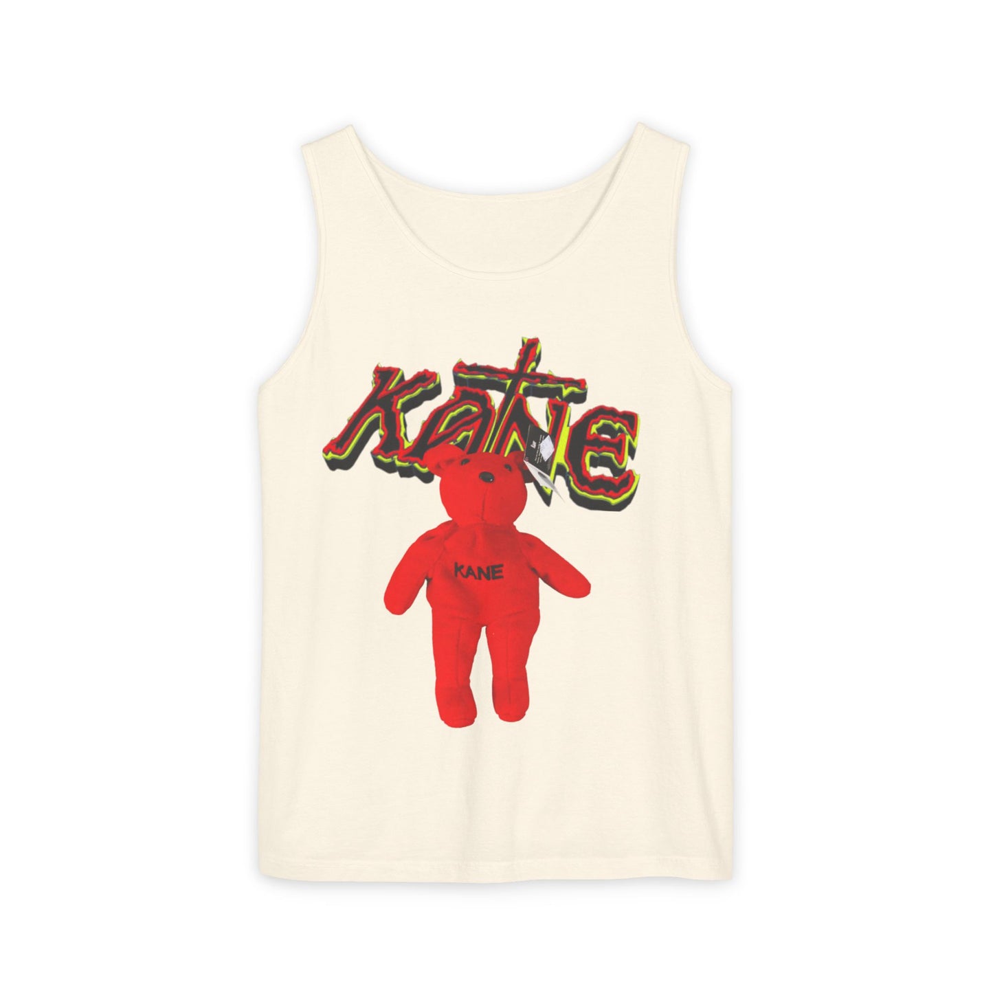 ZM Red Teddy Graphic Tank Top — Retro Grunge Cute Bear Tee