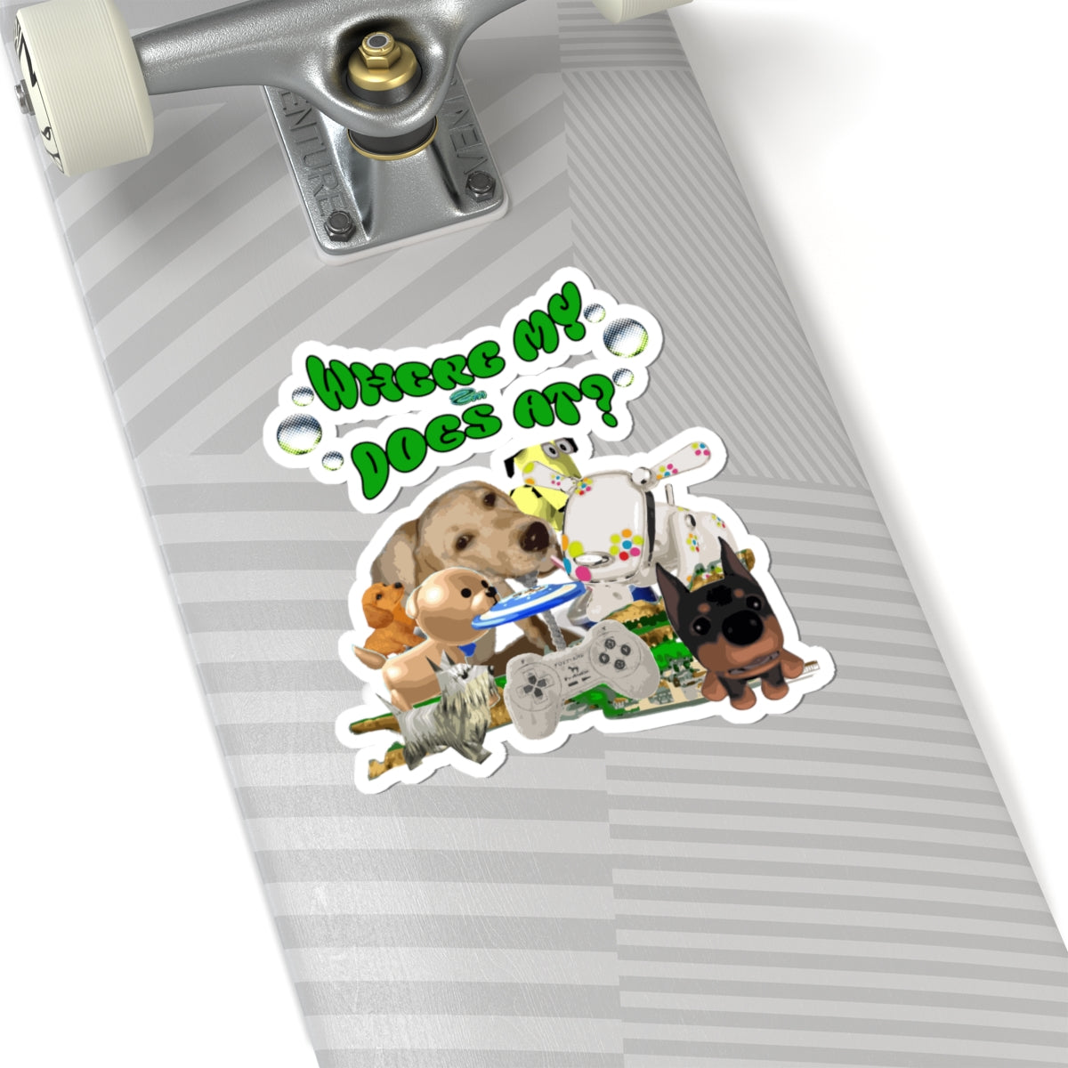 Where My Dogs At? - Funny Cute Dog Sticker (Kiss-Cut)