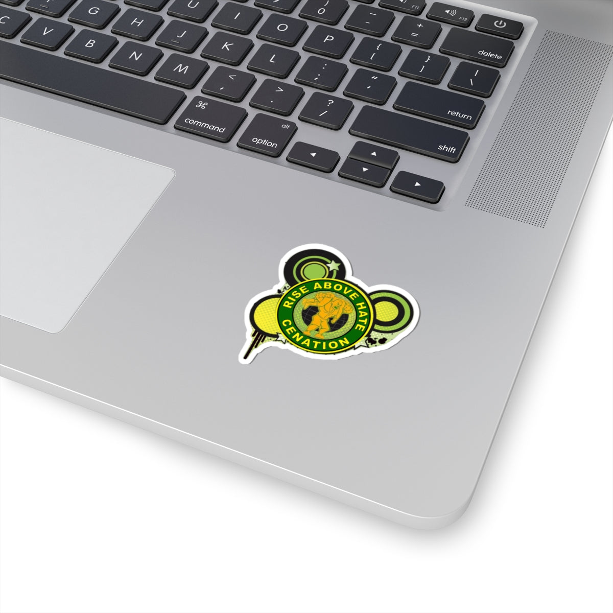 Rise Above Hate Crew Sticker - Green Urban Kiss-Cut Decal