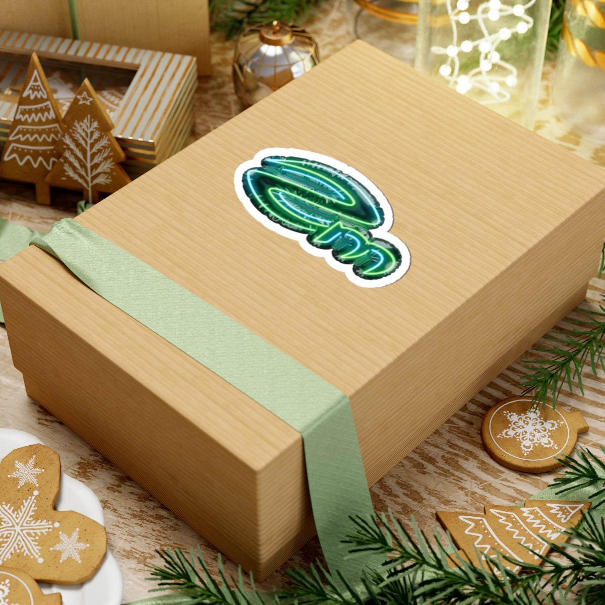 ZM (New) Green 'Em' Kiss-Cut Sticker — Retro Glow Laptop Decal