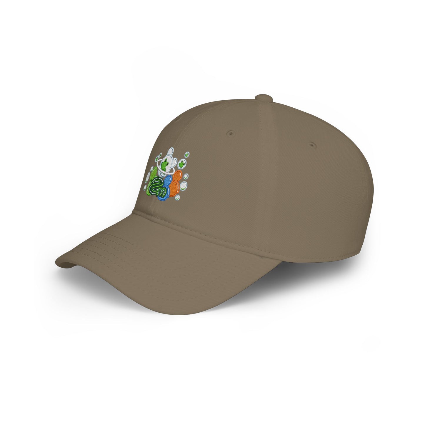 Low Profile Baseball Cap — Abstract Green Eco Bubble Design