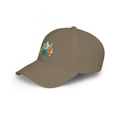 Low Profile Baseball Cap — Abstract Green Eco Bubble Design