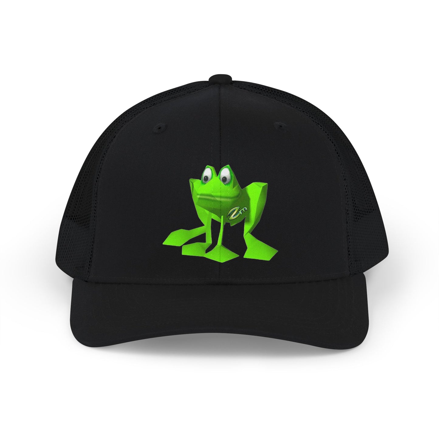 ZM Favorite Animal Snapback Trucker Cap — Cute Green Frog Embroidered Mesh Hat