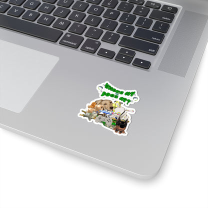 Where My Dogs At? - Funny Cute Dog Sticker (Kiss-Cut)