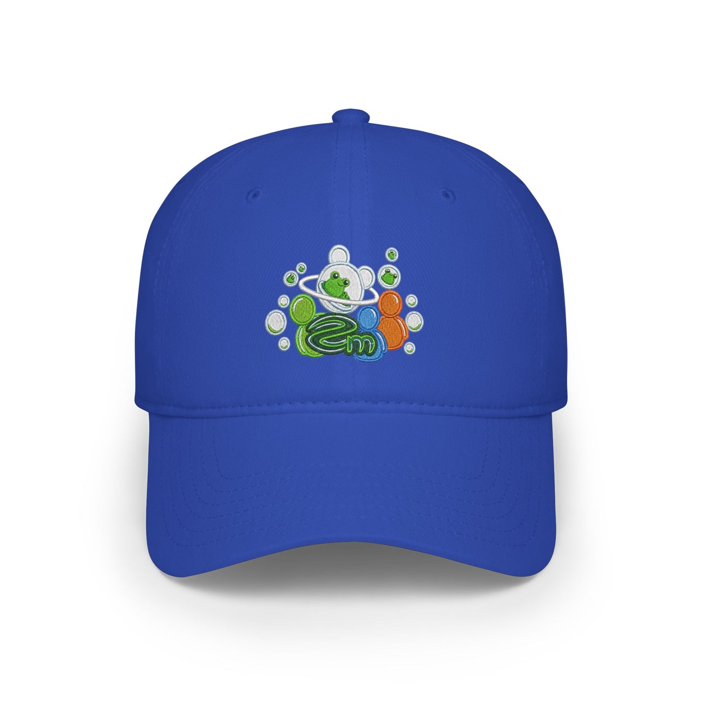 Low Profile Baseball Cap — Abstract Green Eco Bubble Design