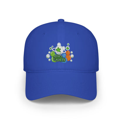 Low Profile Baseball Cap — Abstract Green Eco Bubble Design