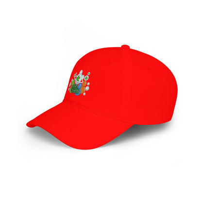 Low Profile Baseball Cap — Abstract Green Eco Bubble Design