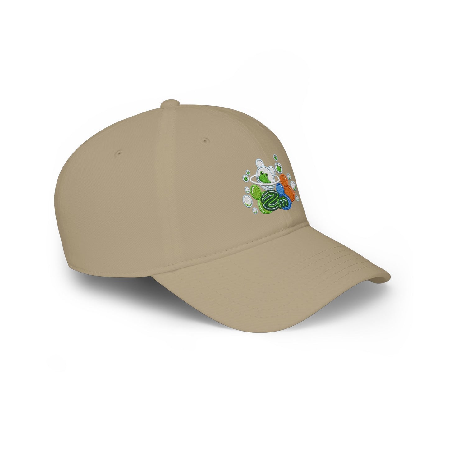 Low Profile Baseball Cap — Abstract Green Eco Bubble Design