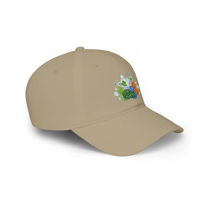 Low Profile Baseball Cap — Abstract Green Eco Bubble Design