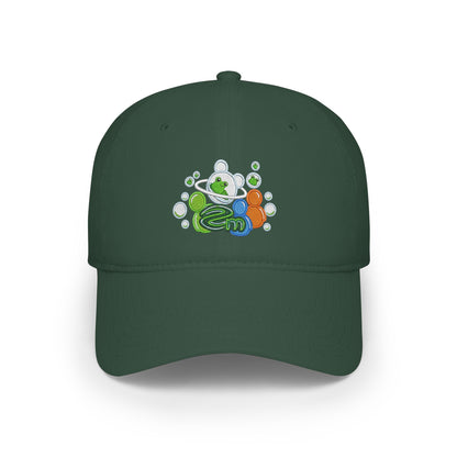 Low Profile Baseball Cap — Abstract Green Eco Bubble Design