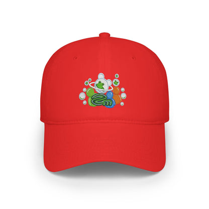 Low Profile Baseball Cap — Abstract Green Eco Bubble Design