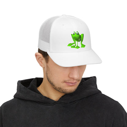 ZM Favorite Animal Snapback Trucker Cap — Cute Green Frog Embroidered Mesh Hat