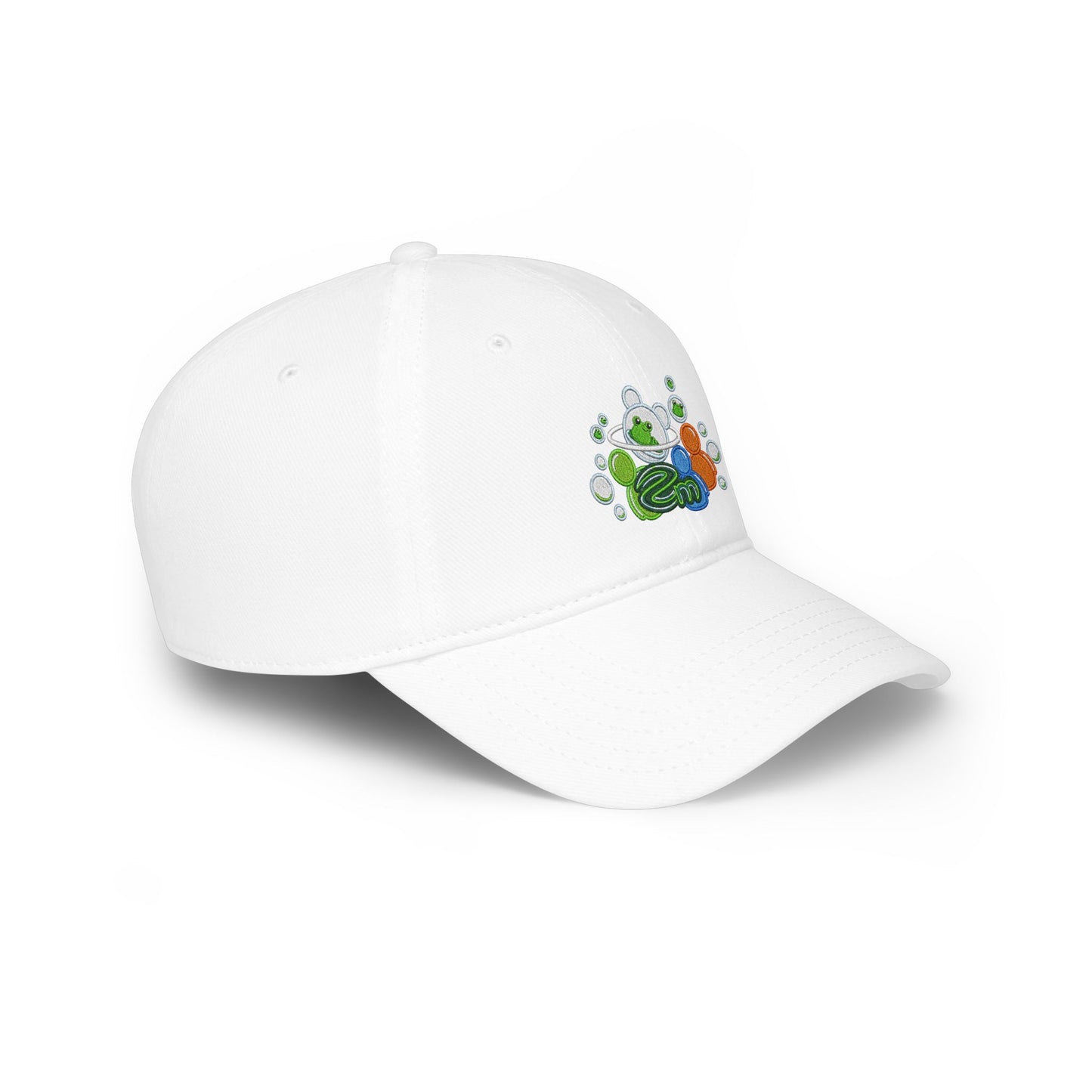 Low Profile Baseball Cap — Abstract Green Eco Bubble Design