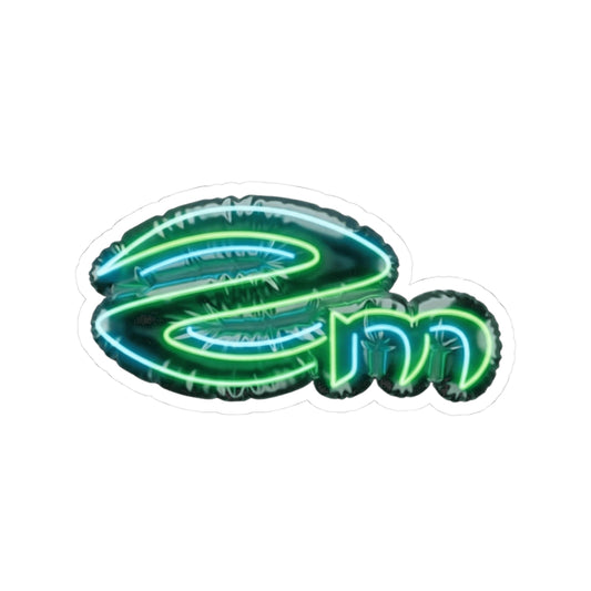ZM (New) Green 'Em' Kiss-Cut Sticker — Retro Glow Laptop Decal
