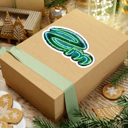 ZM (New) Green 'Em' Kiss-Cut Sticker — Retro Glow Laptop Decal
