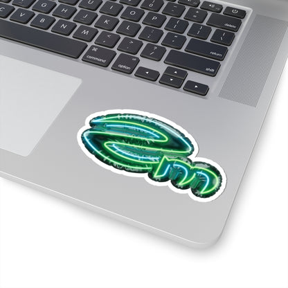 ZM (New) Green 'Em' Kiss-Cut Sticker — Retro Glow Laptop Decal