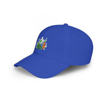 Low Profile Baseball Cap — Abstract Green Eco Bubble Design