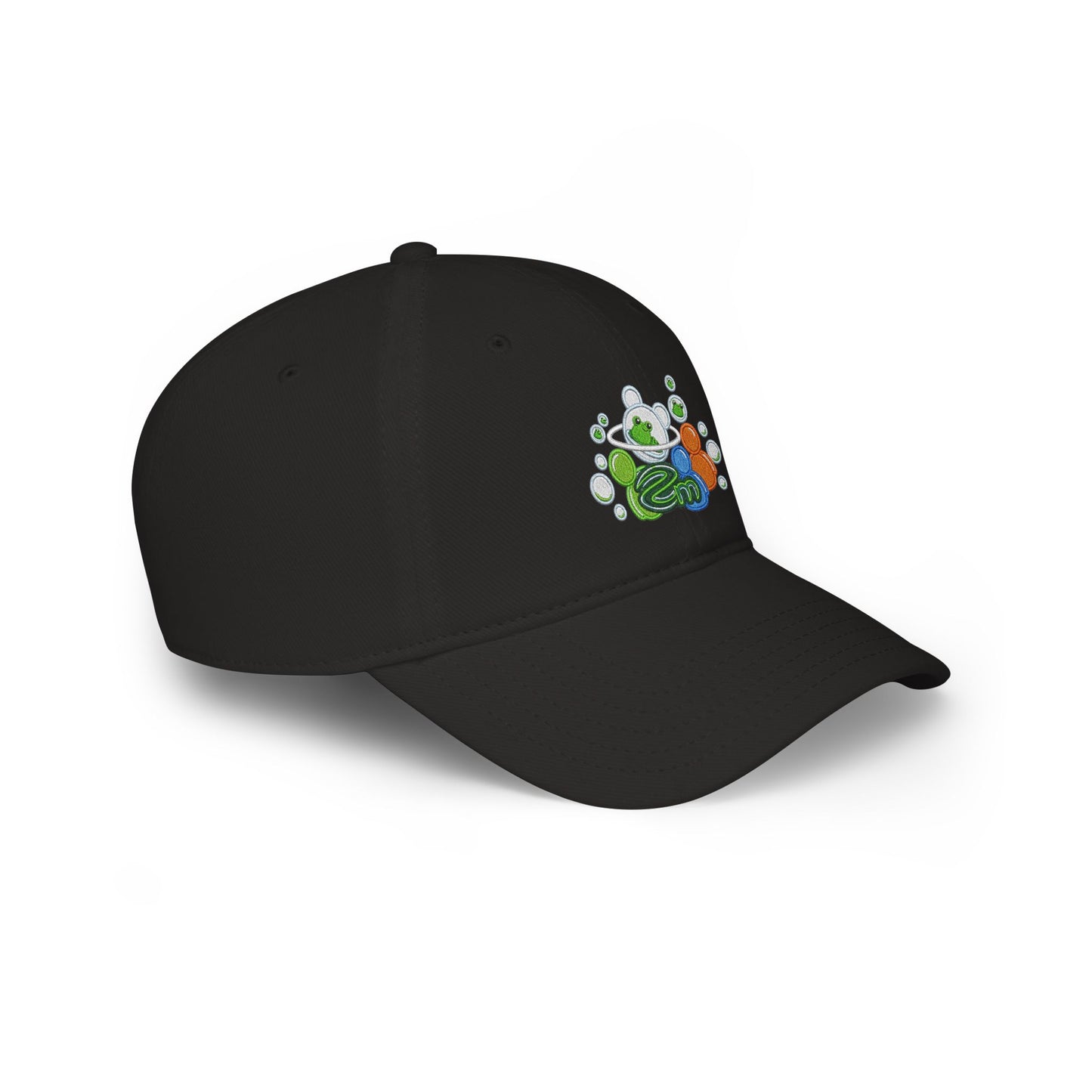 Low Profile Baseball Cap — Abstract Green Eco Bubble Design
