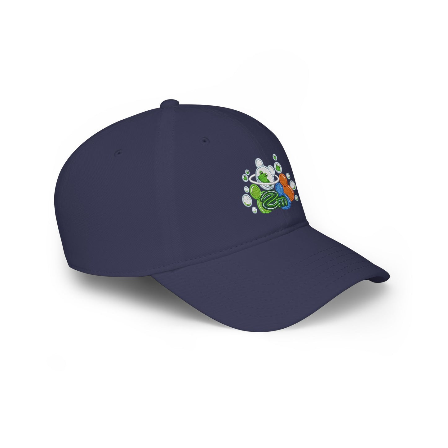 Low Profile Baseball Cap — Abstract Green Eco Bubble Design