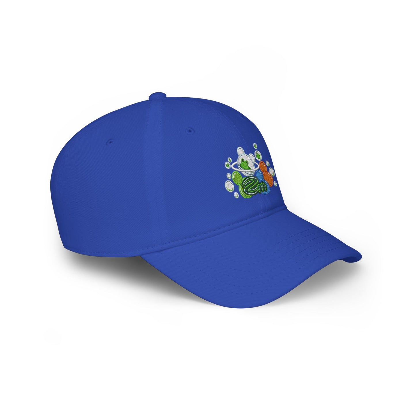 Low Profile Baseball Cap — Abstract Green Eco Bubble Design