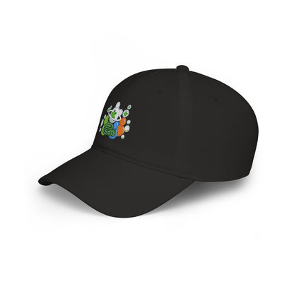 Low Profile Baseball Cap — Abstract Green Eco Bubble Design