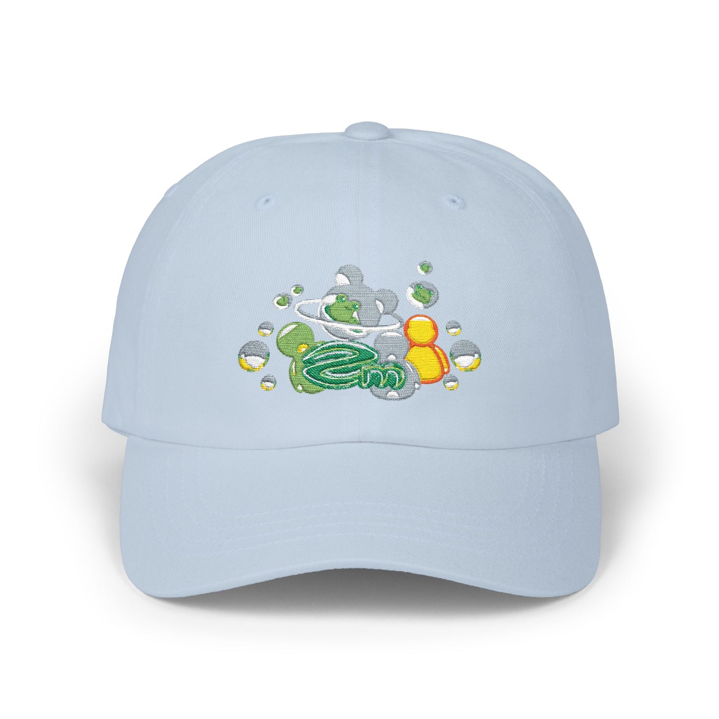 ZM Frutiger Aero Dad Cap — Vintage Bubble Bath Rubber Duck Embroidered Hat