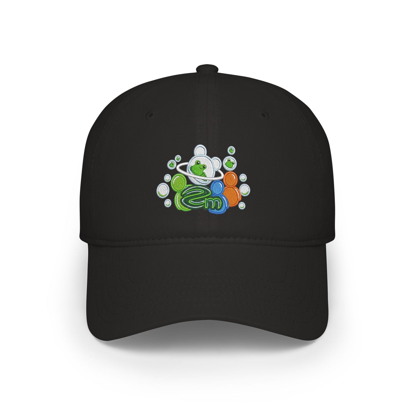 Low Profile Baseball Cap — Abstract Green Eco Bubble Design