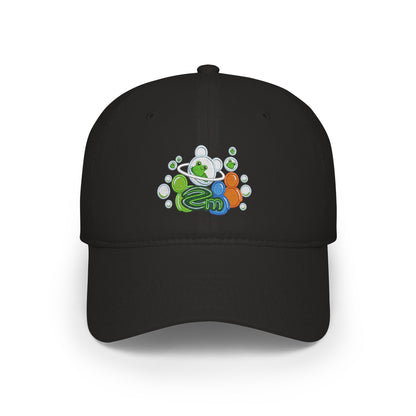 Low Profile Baseball Cap — Abstract Green Eco Bubble Design