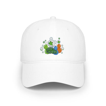 Low Profile Baseball Cap — Abstract Green Eco Bubble Design